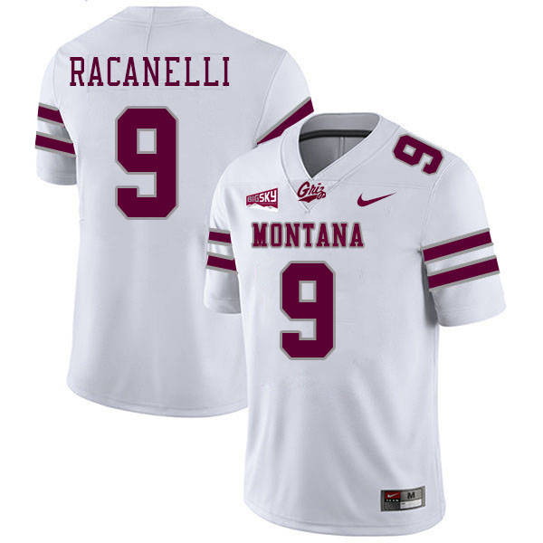 Sawyer Racanelli Montana Grizzlies Jersey,Montana Grizzlies #9 Sawyer Racanelli Jersey-White